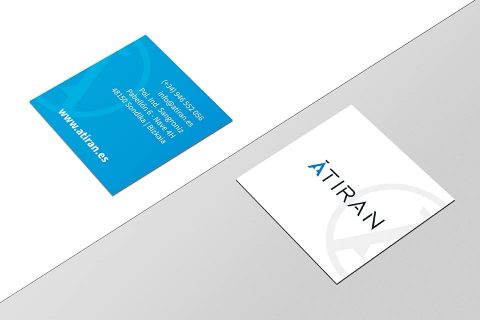 Diseño de identidad visual Atiran. tarjeta de visita