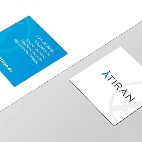 Diseño de identidad visual Atiran. tarjeta de visita